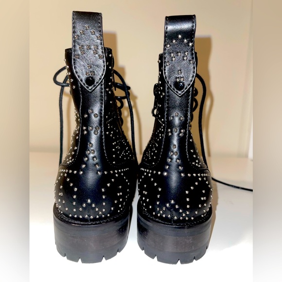 Jimmy Choo Leather Star Cruz Combat Boots - Picture 4 of 8